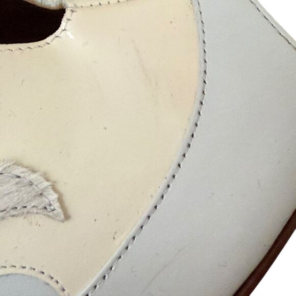 Laurence Dacada Peep Toe Buckle White Leather Ankle Boot $760 sz 37EU, US 6,5-7 - Picture 8 of 12